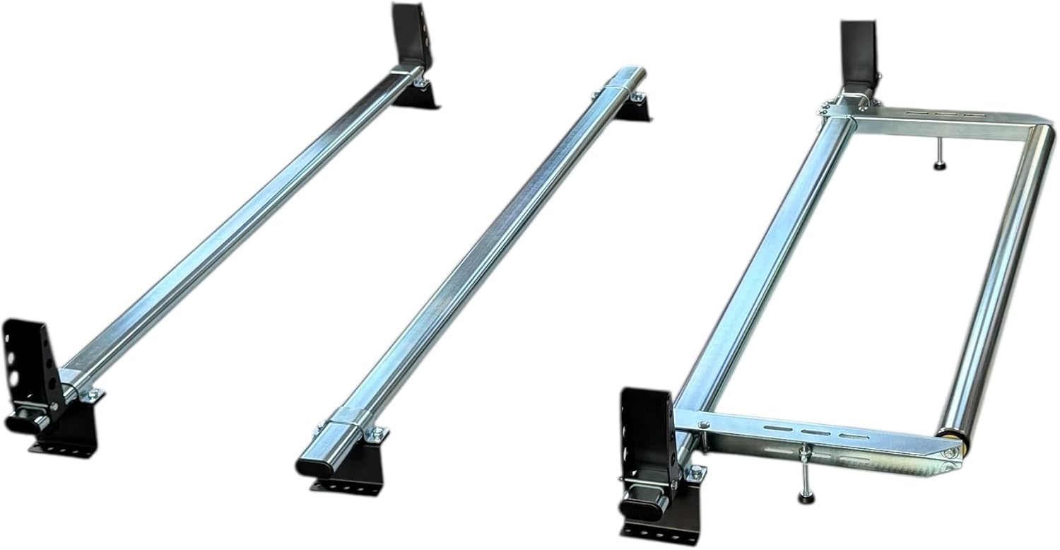 Shield Autocare Roof Bars Compatible with Ford Transit Custom (2013-2023) Steel Roof Rack & Tie Hole Loadstops for L1 (SWB) & L2 (LWB) with Low Rooftop (3 Bars & Roller)