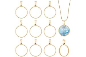UNICRAFTALE 10Pcs 25mm Pendentif Cadre Creux Rond Moule Cadres Resine Epoxy Bijoux Pendentifs Lunette Ouverte Cadres Resine Acier Inoxydable Breloques pour Colliers Boucles D'Oreille Creation Bijoux