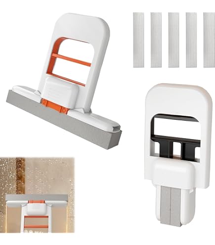 Mini Fregona Plegable Para Escritorio – Limpieza En Seco Y Húmedo, Portátil, Para Cocina, Baño, Coche (Color Naranja)
