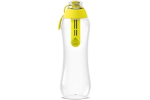 Dafi Gourde Filtrante Soft, 1 Filtre à Charbon Actif Jaune 0,5 L - Filtre le Chlore et autres contaminants, Gourde Sport Transparente, Bouteille Filtrante Sans BPA, Gourde Paille, Bouteille d'eau