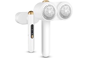 HIWARE Levapelucchi Elettrico, Display Digitale a LED Leva Pelucchi Elettronico, Togli Pelucchi Elettrico, Ricaricabile via USB, Potente 12 Lame a Doppia Estremità, 4 velocità a Togli Pelucchi, Bianco