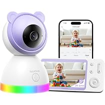 Duckdik Baby Monitor 2k/3MP con fotocamera e audio, schermo da 5