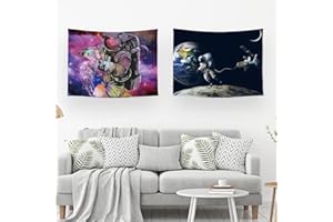 Ulticool – Astronauta Astronauta Top Globo Luna Razzo Nave - Set di 2 motivi - 73 cm x 95 cm - Telo da parete - Accessori per camera da letto soggiorno cameretta
