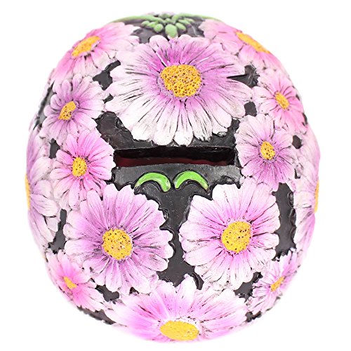 Lila Blumen Candy Skull Spardose - 3