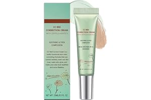 FNAEKIER CC Red Correction Cream With Centella - Color Correcting Formula For Blemishes, Red Skin, & AcneMarks - Lightweight, Non-Greasy - Hydration Skin And SPF Protection 15ml