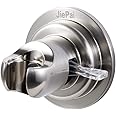 JiePai Vacuum Suction Shower Head Holder, Adjustable Removable Shower Wall Bracket, Shower Head Mount, Adjustable Vacuum Suction Cup (Holder-Brushed Nickel)