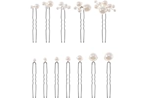 YUYWWAN Pearl Hair Pins, U Shape Bridal Hair Accessories, Wedding Bridal Pearl Hair Accessories, White Pearl Hair Women Girls for Weddings, Daily Life, Parties, Dances (12/36 Pieces) (White-12 Pieces)
