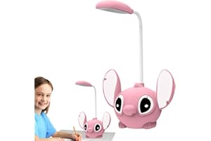 Marypaty Lampe de Bureau Enfant Lampe Table Chambre Fille Garçon Lecture Liseuse Rechargeable LED Multifonctionnelle Flexible Adjustable Cadeau d'anniversaire (Rose)