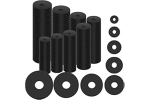 SUpoetry 160 Piezas Arandelas de Goma, J-untas de G-oma, J-untas de G-oma Planas, Diámetro 10/10,5/12/16/18/20/25/30 mm Juego de Juntas Planas Junta Plana de Goma Impermeable Resistente al Desgaste