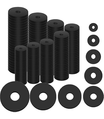 80 Pezzi Rondelle In Gomma Piatta Nera - 18/20/25/30 Mm Per Rubinetti, Elettrodomestici, Antivibranti - Set Con 4 Misure Diverse - Foto 9
