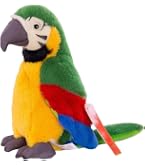 Onwomania Plüschtier Papagei Hellroter Ara – Kuscheltier Vogel, 23 Cm, Weich & Waschbar