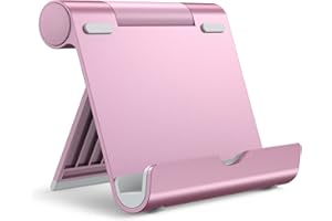 JETech Supporto Tablet, Regolabile Porta Tablet da Tavolo, Pieghevole Dock per iPad/iPad Pro/Air/Mini, Galaxy Tab A8/A7 Lite/A7/S8/S7, Tab/Phones(4-11"), Oro Rosa