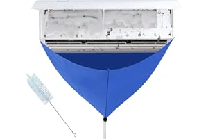 MIKIULY Reinigungsset für Klimaanlage, Klimaanlagen Reinigungshülle, Wasserbeutel Für Klimaanlage, Deckel für Klimaanlage, Staubwaschwerkzeug, für Wandmontierte Klimaanlage, mit Abfluss, mit Bürste, Blau