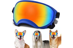 NICERINC PET Dog Sunglasses, Dog Goggles with Adjustable Strap, UV Protection, Windproof, Suitable for Small Medium-Dogs, Dogs Eyes Protection