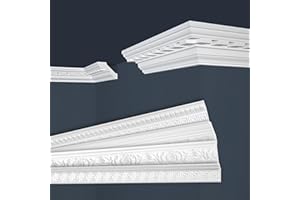 MARBET DESIGN Marbet soffitto modanature bianco pacchetto risparmio di styrofoam EPS - stucco modanature fantasia, nel design tradizionale - (20 metri B-15) styrofoam profilo angolo profilo parete