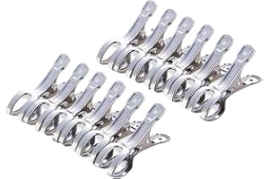 byou Mollette per asciugamano, in acciaio inox, antivento, per trapunte, asciugamani, coperte, vestiti, 12 pezzi, 8,5 cm