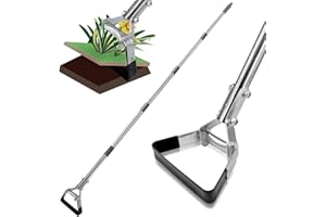 HORTEM Azada de jardín con cabezal oscilante de doble filo, herramienta de jardín holandesa para sembrar y cavar