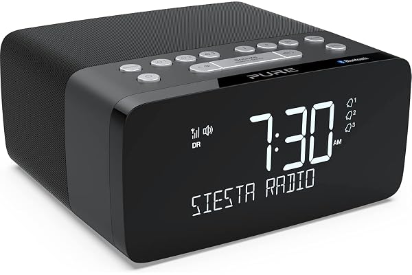 Pure Siesta Charge Radio Portable Personnel Numérique Noir - Radios Portables (Personnel, Numérique, Dab,Dab+,FM, 4 W, LCD, 3,5 mm)