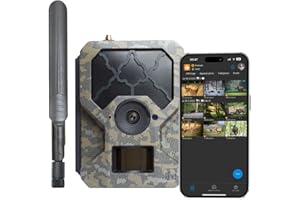 icuserver ICU CLOM Cam-S 4G Caméra de Chasse avec Transmission Mobile et détecteur de Mouvement – Vision Nocturne, Carte SIM & Carte SD 16GB Incluse, Angle de 62°, Surveillance Via Application