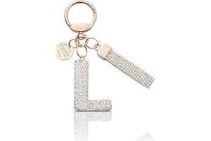 MORSUNBELA Porte-clés pour fille - Lettre - Porte-clés à paillettes - Strass - Porte-clés pour femme