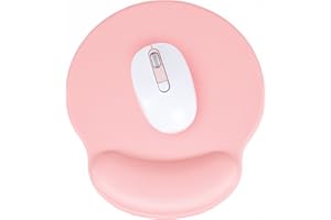 Hsurbtra Ergonomic Mouse Pad with Wrist Rest Support, Gel Mouse Pads with Non-Slip PU Base, Pain Relief Memory Foam Mousepad for Laptop PC, Cute Office Supplies Desk Decro Accessories Pink