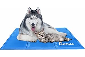 Gosure Dog Cooling Mat Large 90x50cm Durable Pet Cool Mat Non-Toxic Gel Self Cooling Pad Cooling Mat for Dogs,Cats,Pets (L(50 * 90cm))