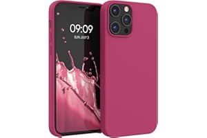 kwmobile Carcasa Compatible con Apple iPhone 12 Pro MAX Funda - Case TPU y Silicona antigolpes - Apto Carga inalámbrica - Rosa Frambuesa