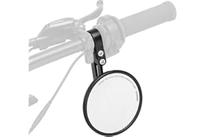 KEMIMOTO Specchietti Moto Omologati E24, 1 Pezzi Specchietto Retrovisore Manubrio con CNC, Tondi Specchi Moto Compatibili con Motocicli, Scooter, ATV