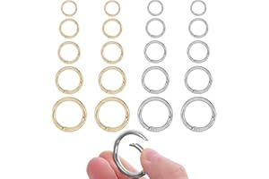 ChAusa 20 Pezzi Moschettone Rotondo,Scatto Molla Rotonda, Moschettoni a Scatto in Lega Zinco,Anelli Aperti Molla per Portachiavi, Moschettoni per Borse,Anelli per Borse,Accessori Artigianali
