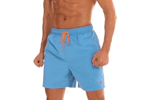 JustSun Bañador Hombre Secado Rápido Traje de Baño con Forro de Malla