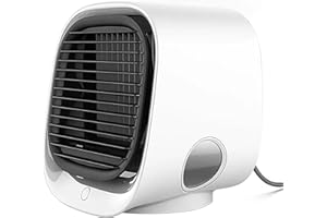 ILESTDG Airabreeze Portable Air Conditioner, Energy Efficient Mini Ac with 300ml Tank & LED Light, Instant Cooling in 90 Seconds (White)