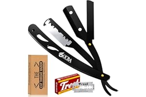 OCBA Barber Razor Wooden Shaving Razor Light Weight Razor Professional Barber Razor (Black Razor)