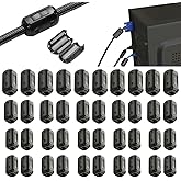 CJBIN 40 Stück Ferritkerne für Kabel, Mantelwellenfilte, Ferritkern Ferrite Ring, Entstörfilter Klappferrit Aufsteckbarer Fer