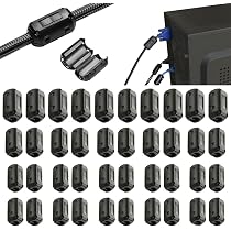 QitinDasen 15Pcs Schwarz Ferrit Ringkern Kabel-Clip Set, Ferrite Ring Core, RFI EMI Rauschunterdrückung, EMI Entstörfilter Ferritfilter, Klappferrit Ferritkern Kabelklemme (3.5mm 5mm 7mm 9mm 13mm QitinDasen 15Pcs Schwarz Ferrit Ringkern Kabel-Clip Set, Ferrite Ring Core, RFI EMI Rauschunterdrückung, EMI Entstörfilter Ferritfilter, Klappferrit Ferritkern Kabelklemme (3.5mm 5mm 7mm 9mm 13mm