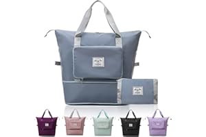 Viaggio Pieghevoli di Grande Dapacità, QLFJ-FurDec Borsa a Mano Leggeri Espandibile e Impermeabili, Adatte per Weekends, Notte, Vacanzes, Shopping, Sport