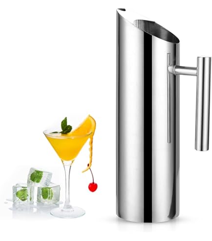Pichet à Eau Lacor 1,5 L Avec Bouchon Retenu - Inox, Qualité Professionnelle, Pour Restaurant Ou Maison