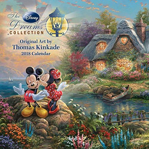 DISNEY DREAMS THOMAS KINCADE MICKEY MOUSE 2018 CALENDAR OFFICIAL UK SQUARE ( 30cm x 30cm ) WALL NEW AND FACTORY SEALED BY BROWN TROUT