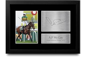 HWC Trading AP McCoy Gift Signed FRAMED A4 Printed Autograph Grand National Horse Racing Gifts Photo Display
