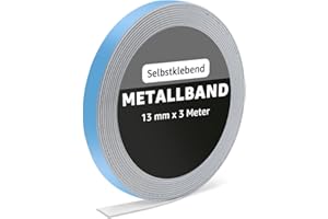 Taladad Metallband selbstklebend für Tonies Figuren Regale Ferroband Magnetband für Magnete Eselbstklebend isenband Stahlband (13 mm, 3 M)