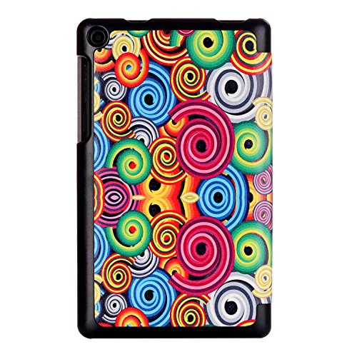 Lenovo Tab3 7 Essential Hülle – Ultra Dünn und Leicht PU Leder Schutzhülle mit Standfunktion für Lenovo Tab3 7 Essential 17,78 cm (7 Zoll IPS) Tablet 2016 Release, Bunte Spirale - 5