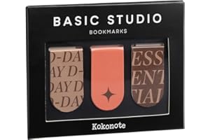 Kokonote Marcapaginas Magnetico Basic Studio, 3 marca paginas libros - Marcapaginas Imantados : Marcador libros magnetico | Regalo lectores : Papeleria bonita - Material escolar Aesthetic