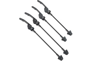 Unxuey 2 Pairs Bike Quick Release Skewer Set, Front 145mm Rear 185mm Aluminum Alloy Ultralight Wheel Hub Bolt Lever Axle for Road Mountain MTB Bicycle Accessories Parts - Black