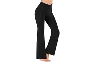 POLPQED Pantalones Largo de Yoga Mujer Pierna Ancha Pantalón Negro Cintura Alta Pantalon Acampanado Elásticos Pierna Ancha Salón Recto Suelto Pantsde Jogger Ropa de Casa Pilates Fitness Chándal Deportivos