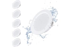 bapro 6x Foco Empotrable LED Techo, 6W 500LM 3000K Downlight Redondo Extraplano, para Ojos de Buey/Baño/salón/dormitorio/cocina(Blanco cálido)