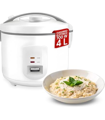 Cuociriso ECG RZ 19 - 1,8 Litri, Pentola Antiaaderente, Funzione Mantenimento Caldo, 700W