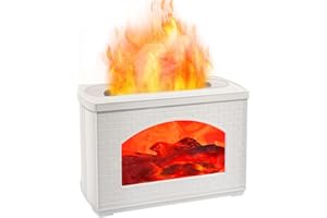 Flame Aroma Diffuser - KKMOL Oil Diffuser, Humidifier, Scent Oil Diffuser, Flame Diffuser for Home, Office, Room Fragrance - Waterless Auto Shut Off