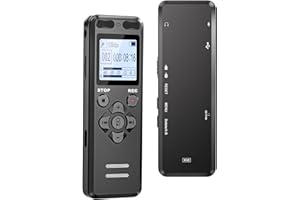 Tonnlog 123GB Grabadora de Voz Profesional con Activación por Voz, 1536kbps Carga USB-C Grabadoras Voz Digitales Portátil para Clases Reuniones Conferencia