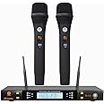 DIGIMORE Dual UHF Wireless Microphone System | 200 Channels | 36 Sets | 328ft Range | IR Blaster | XLR & 6.35mm Output | Flight Case | For Live Performances, Karaoke, Public Speaking, Churches (D-335)