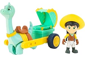 Dino Ranch 5 Clover Care Cart and 3” Dino Min-Three Styles to Collect-Toys for Kids Featuring Your Favourite Pre-Westoric Ranchers, Clover and Medical Vehicle