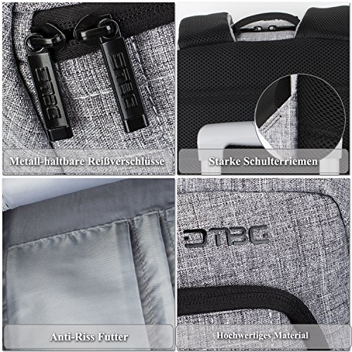 DTBG leichtgewichts Rucksack mit USB Anschluss Business Backpack l  ssiger Arbeit Rucksack Studenten Schule Rucksack mit Anti-Diebstahl Tasche Laptop 